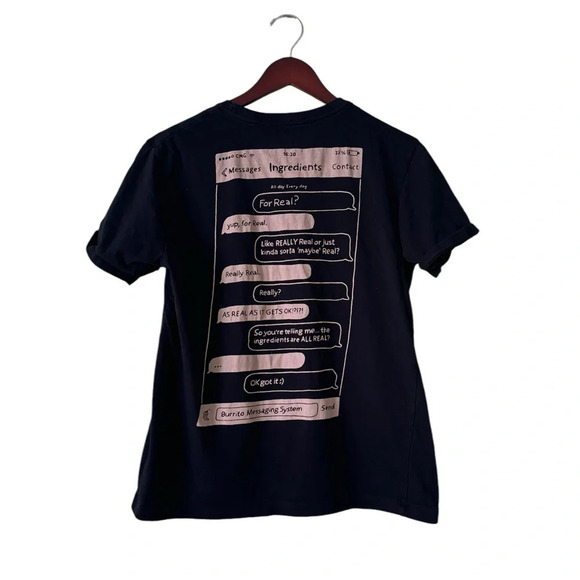 Chipotle Employee Shirt Black Fast Food Organic Cotton Unisex Medium - Picture 2 of 4